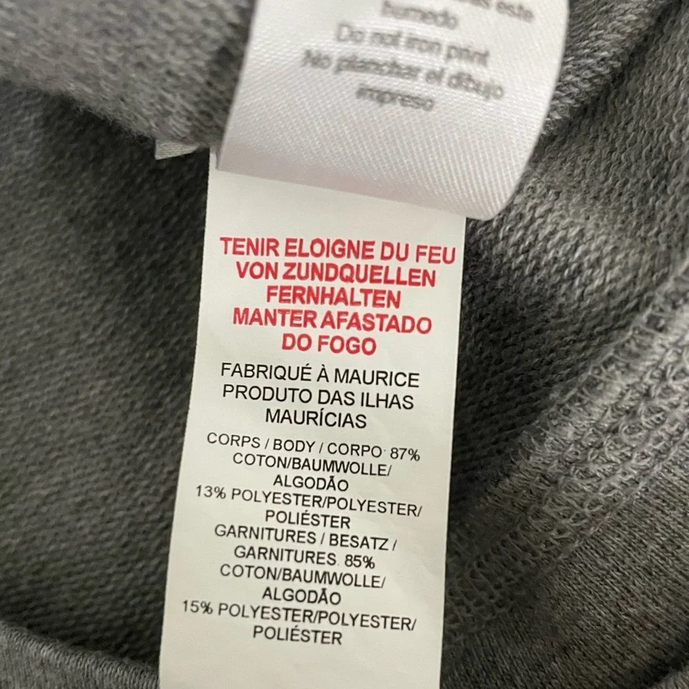 Topman Charcoal‎ Crewneck Sweatshirt with Burgundy Highlights Size Large